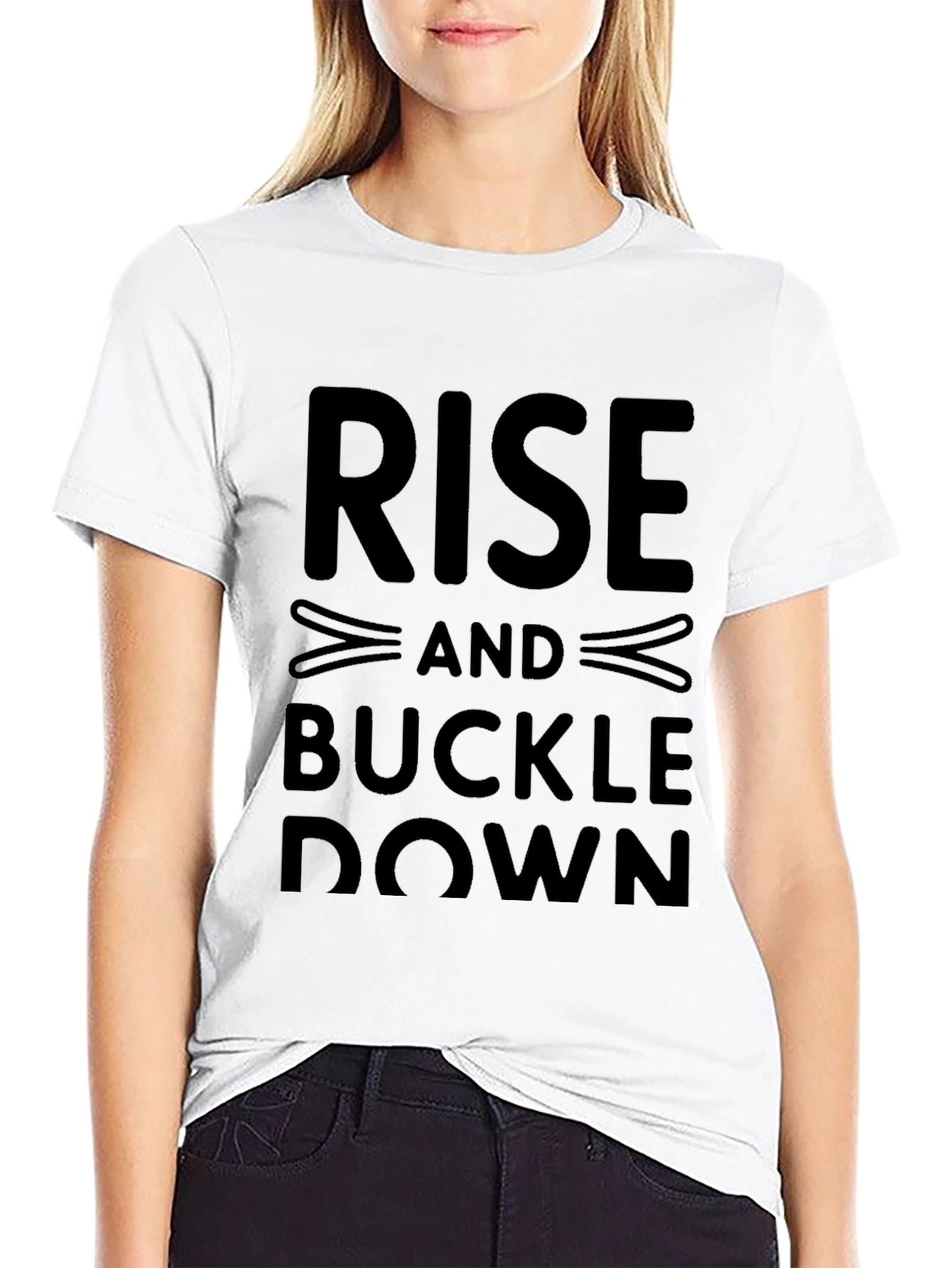 Rise and Buckle Down Graphic Tee - Black