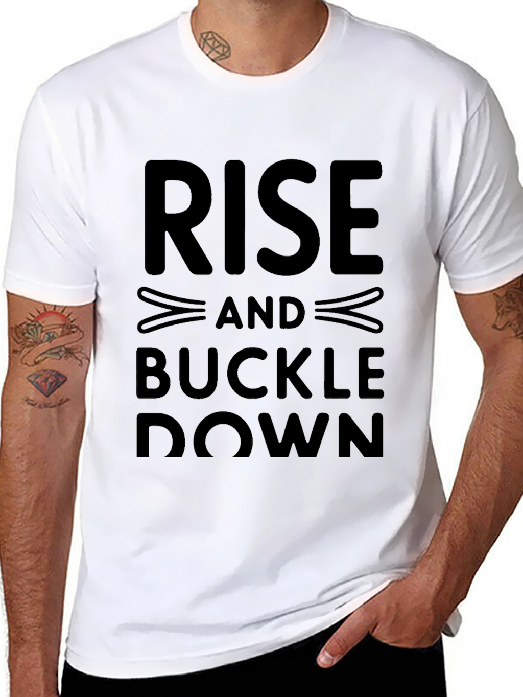 Rise and Buckle Down Graphic Tee - Black
