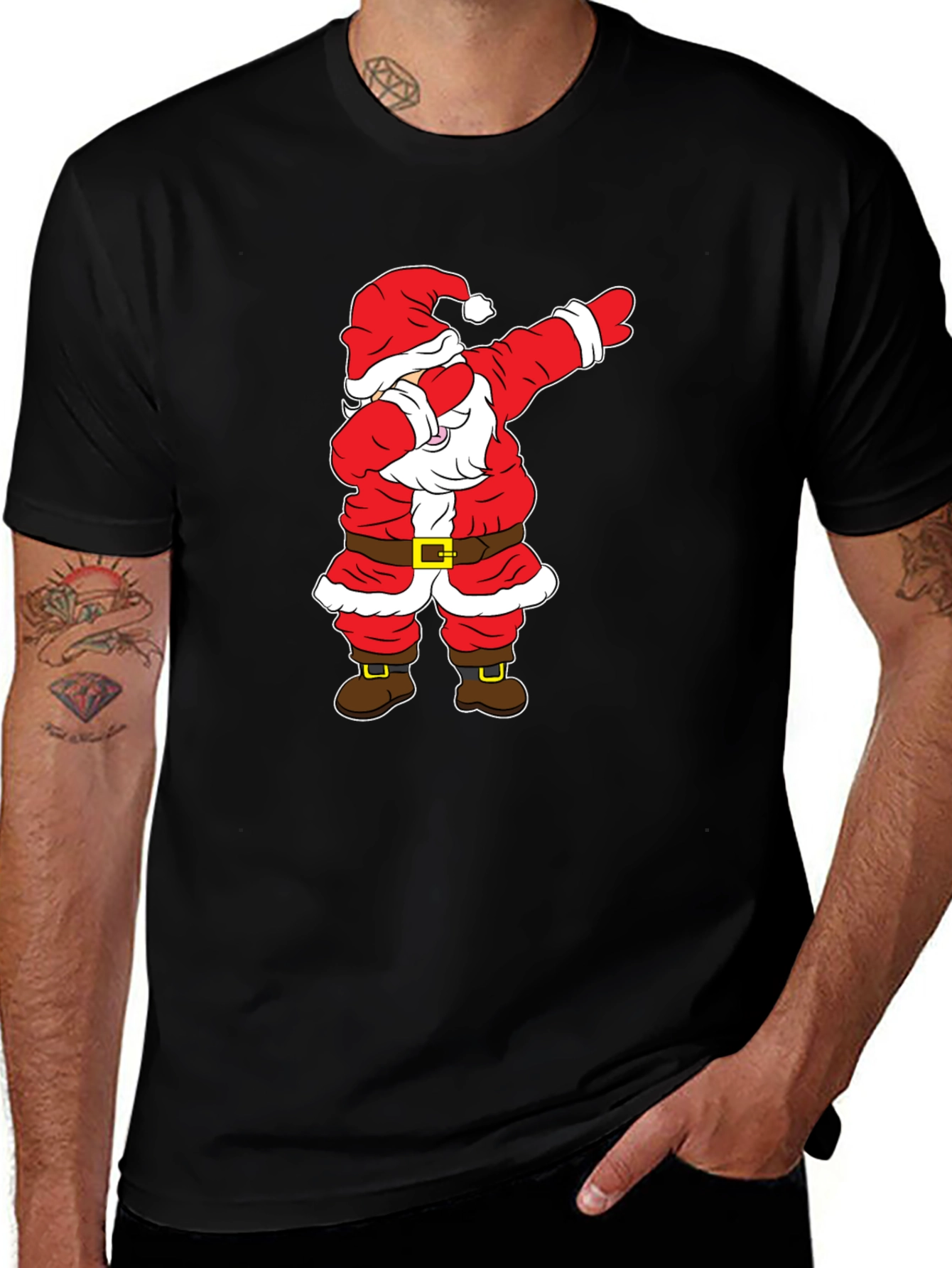 Dabbing Santa Graphic Tee - Holiday Fun