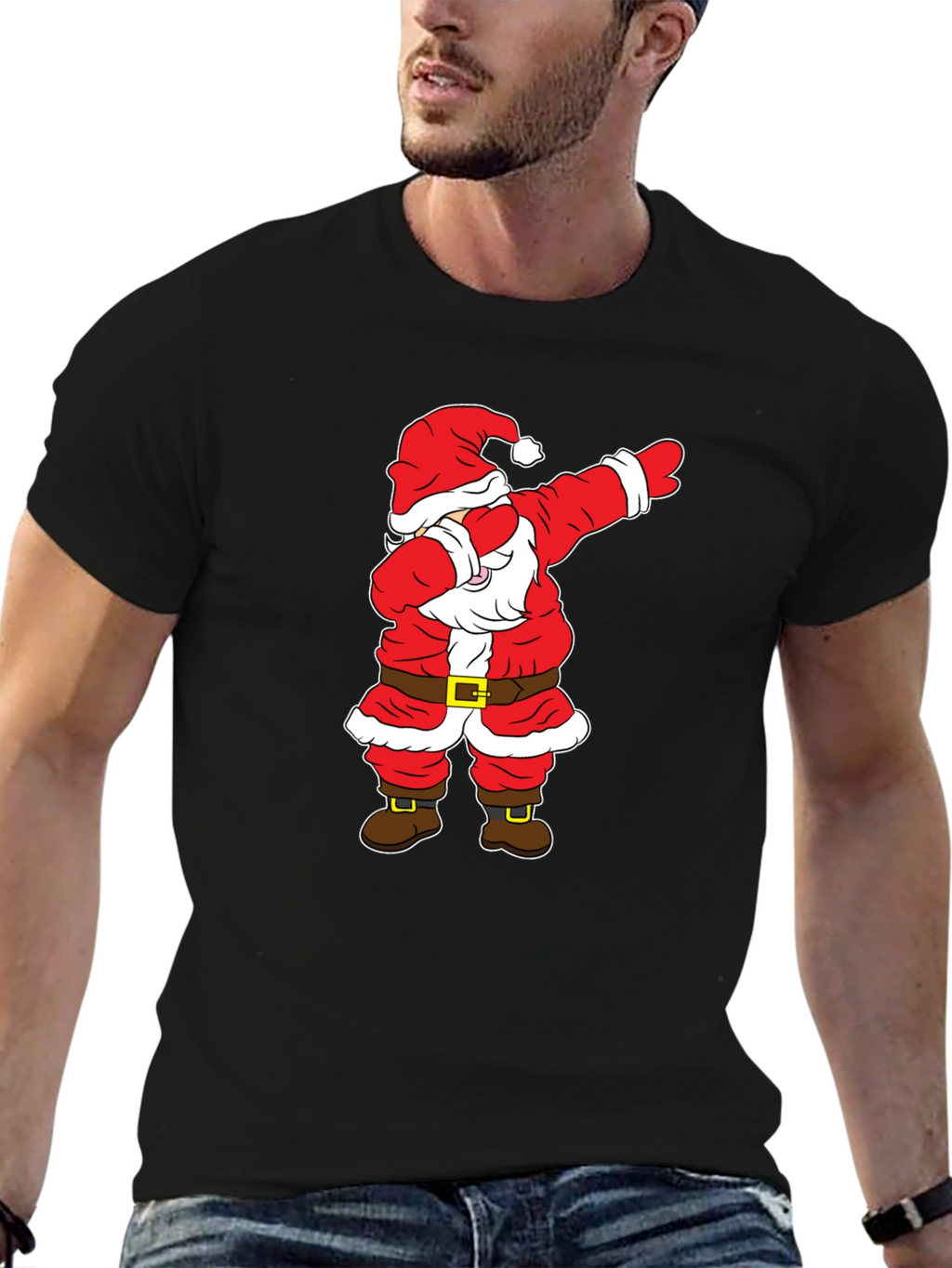 Dabbing Santa Graphic Tee - Holiday Fun