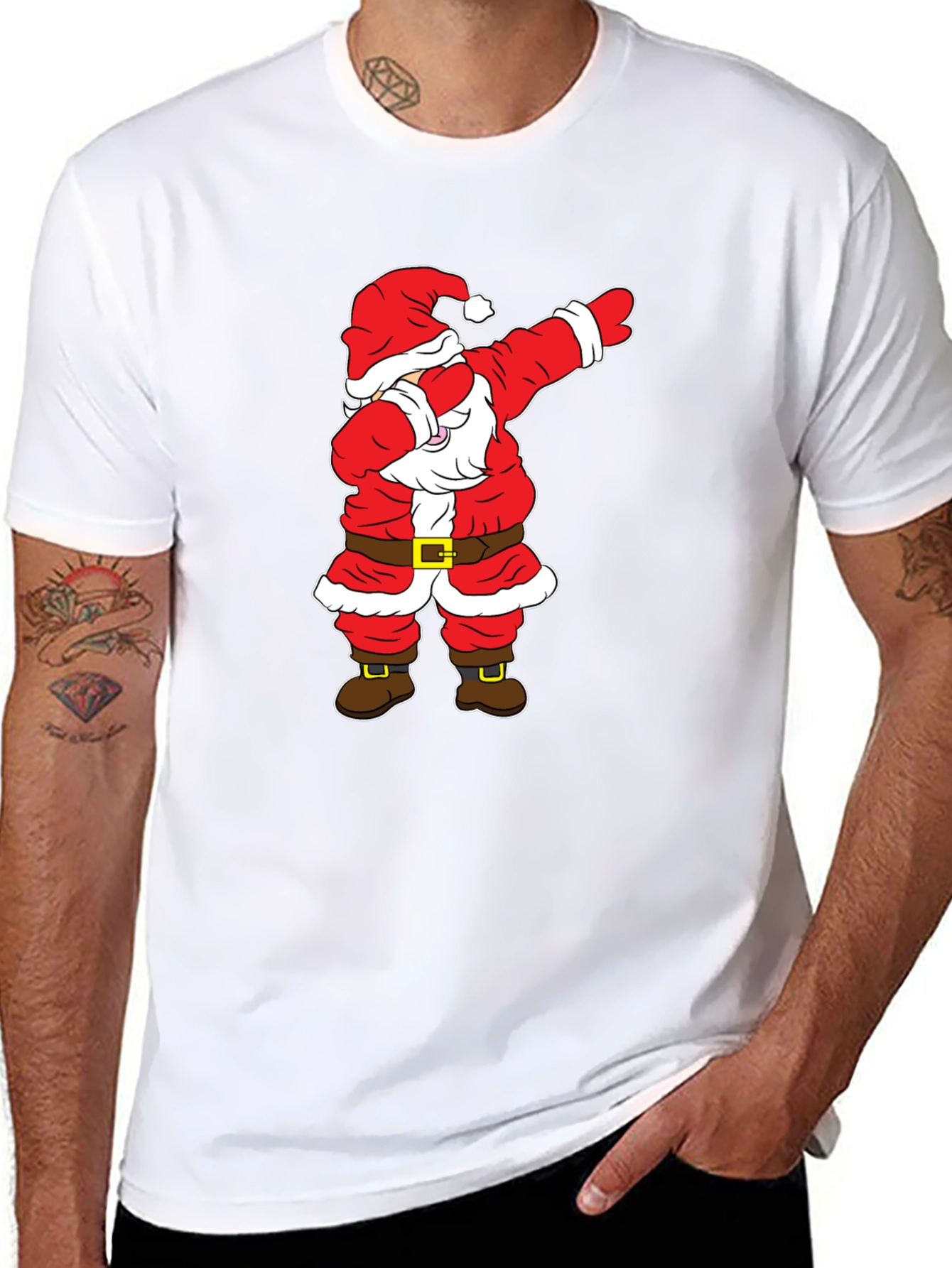 Dabbing Santa Graphic Tee - Holiday Fun