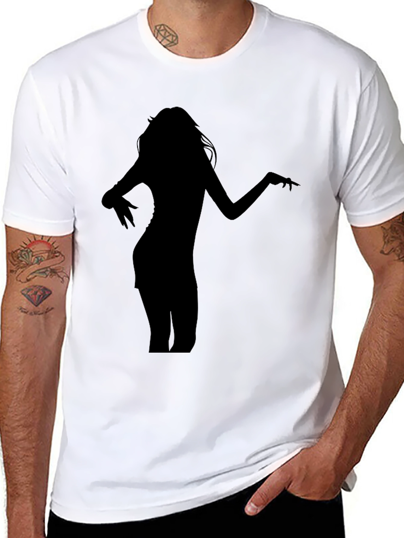 Silhouette Woman Graphic Black T-Shirt