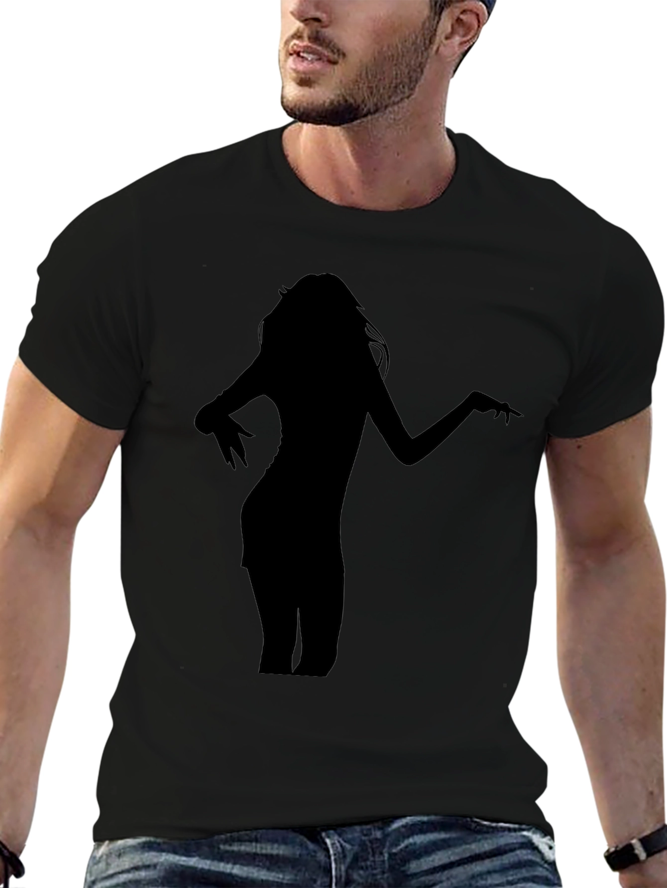 Silhouette Woman Graphic Black T-Shirt