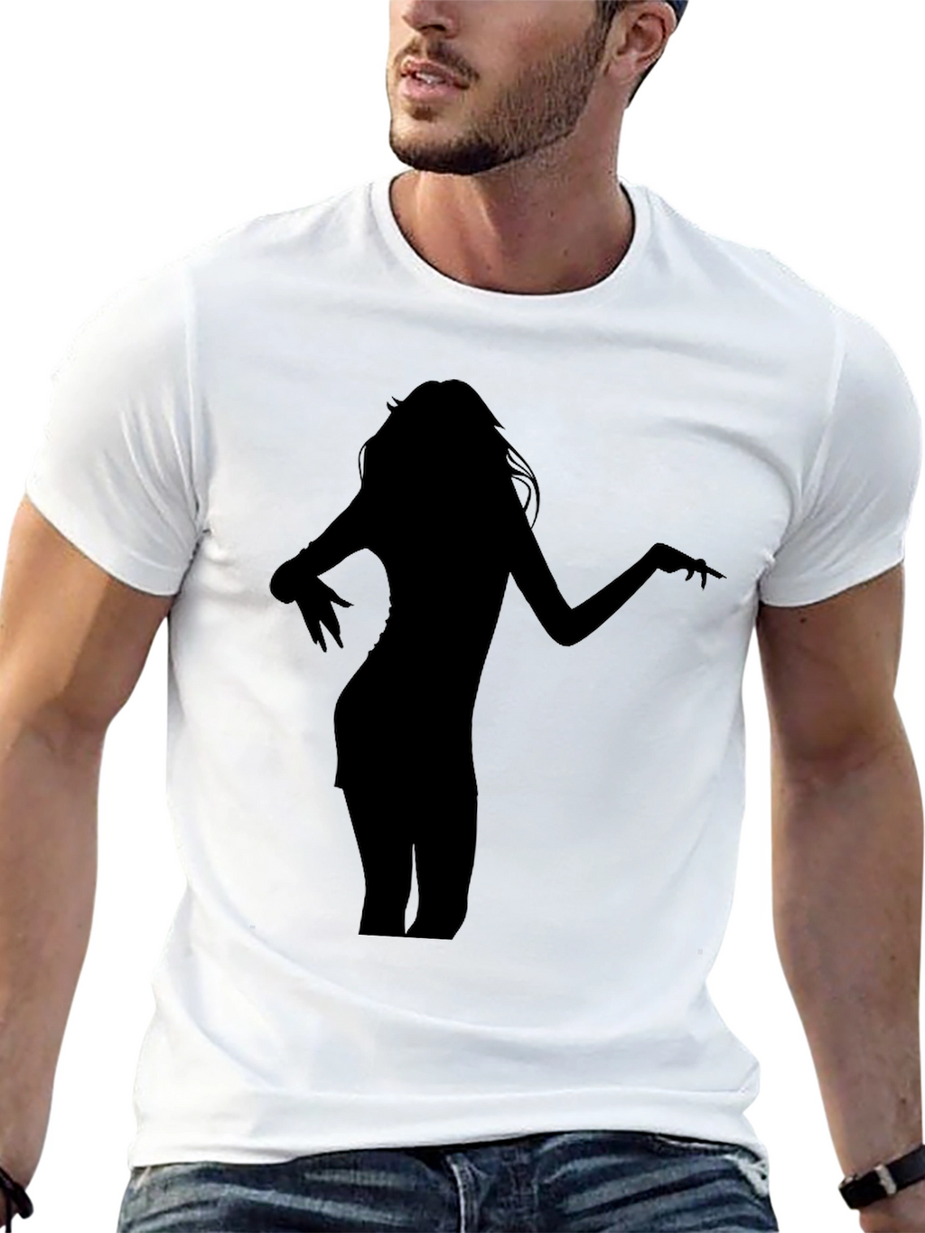 Silhouette Woman Graphic Black T-Shirt