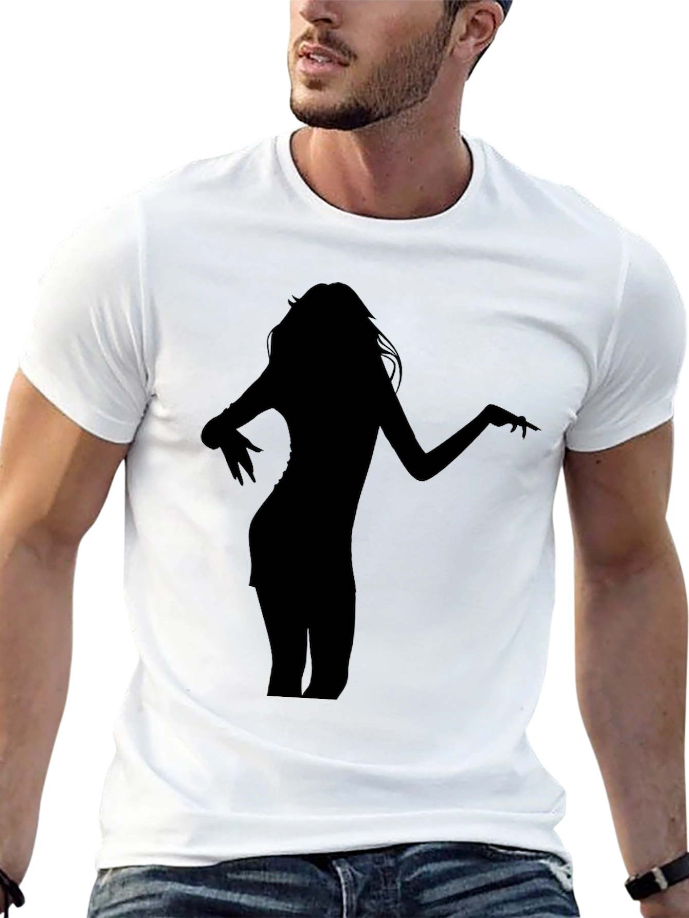Silhouette Woman Graphic Black T-Shirt
