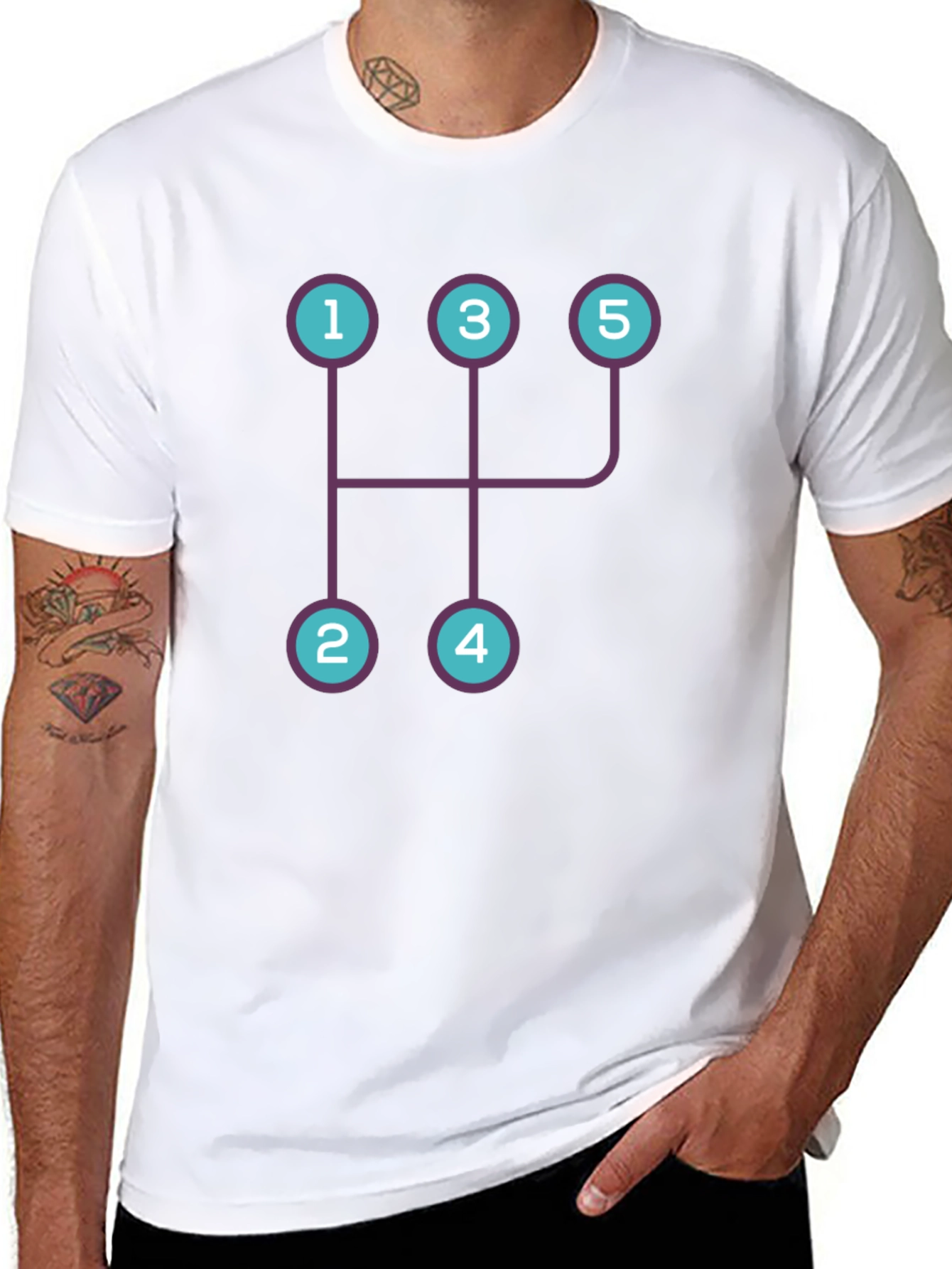 Manual Transmission Shift Pattern Graphic Tee