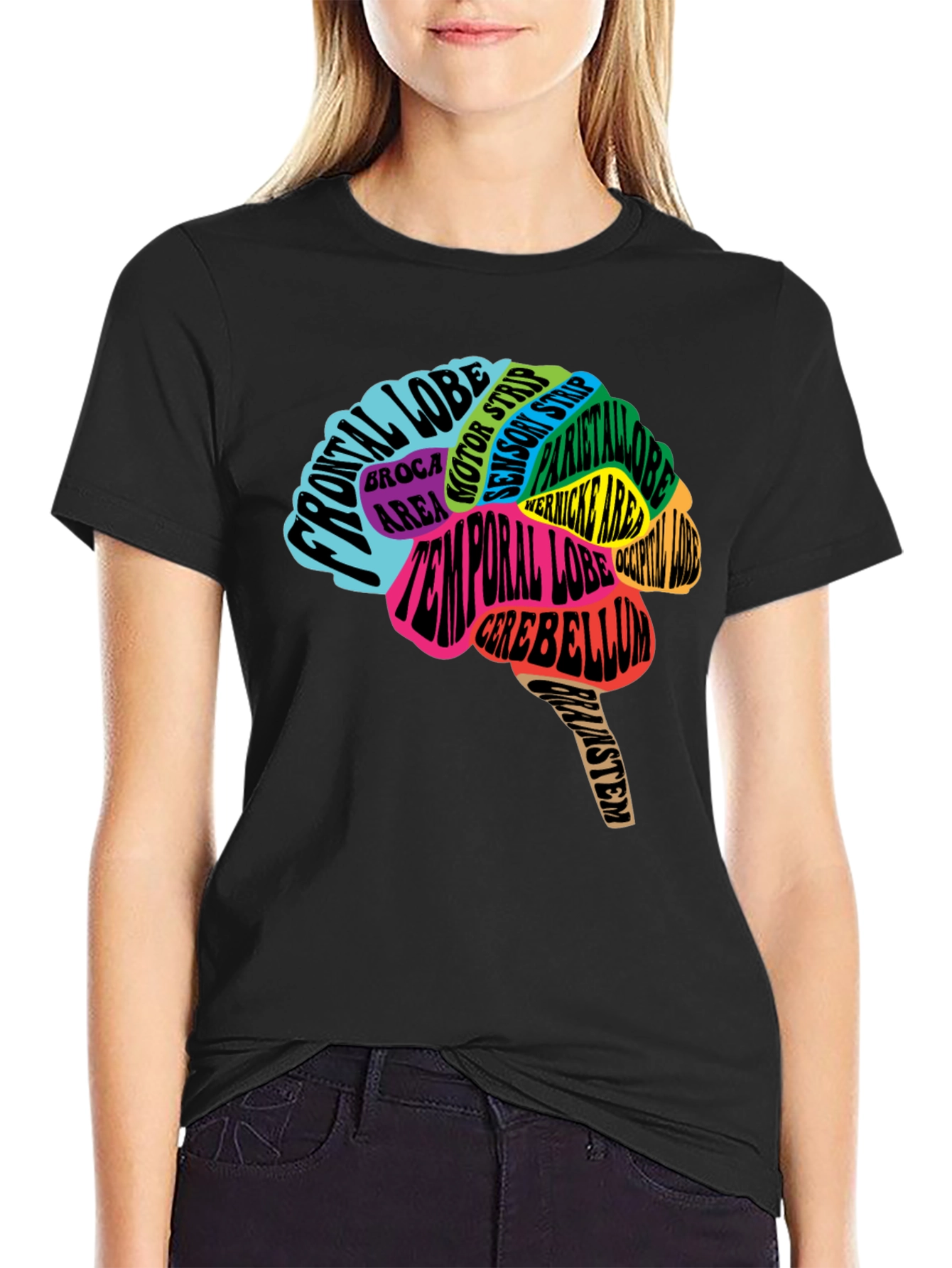 Anatomical Brain T-Shirt - Colorful Neurology Tee