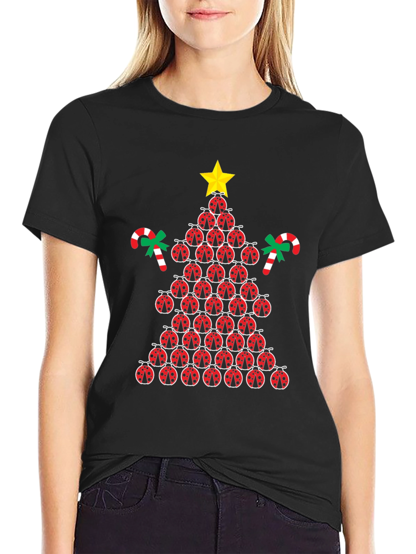 Ladybug Christmas Tree Graphic Tee