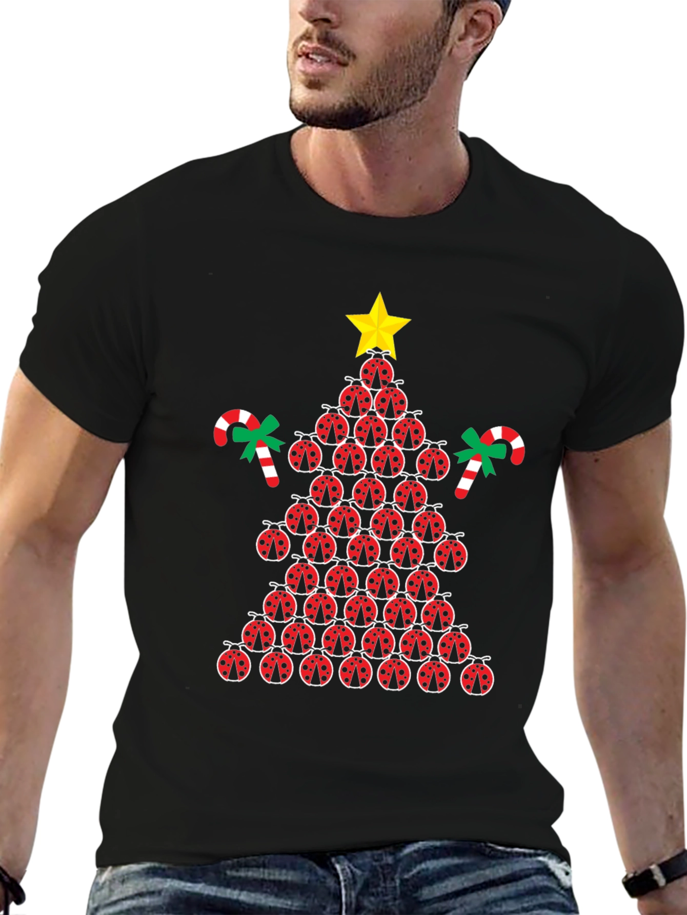 Ladybug Christmas Tree Graphic Tee