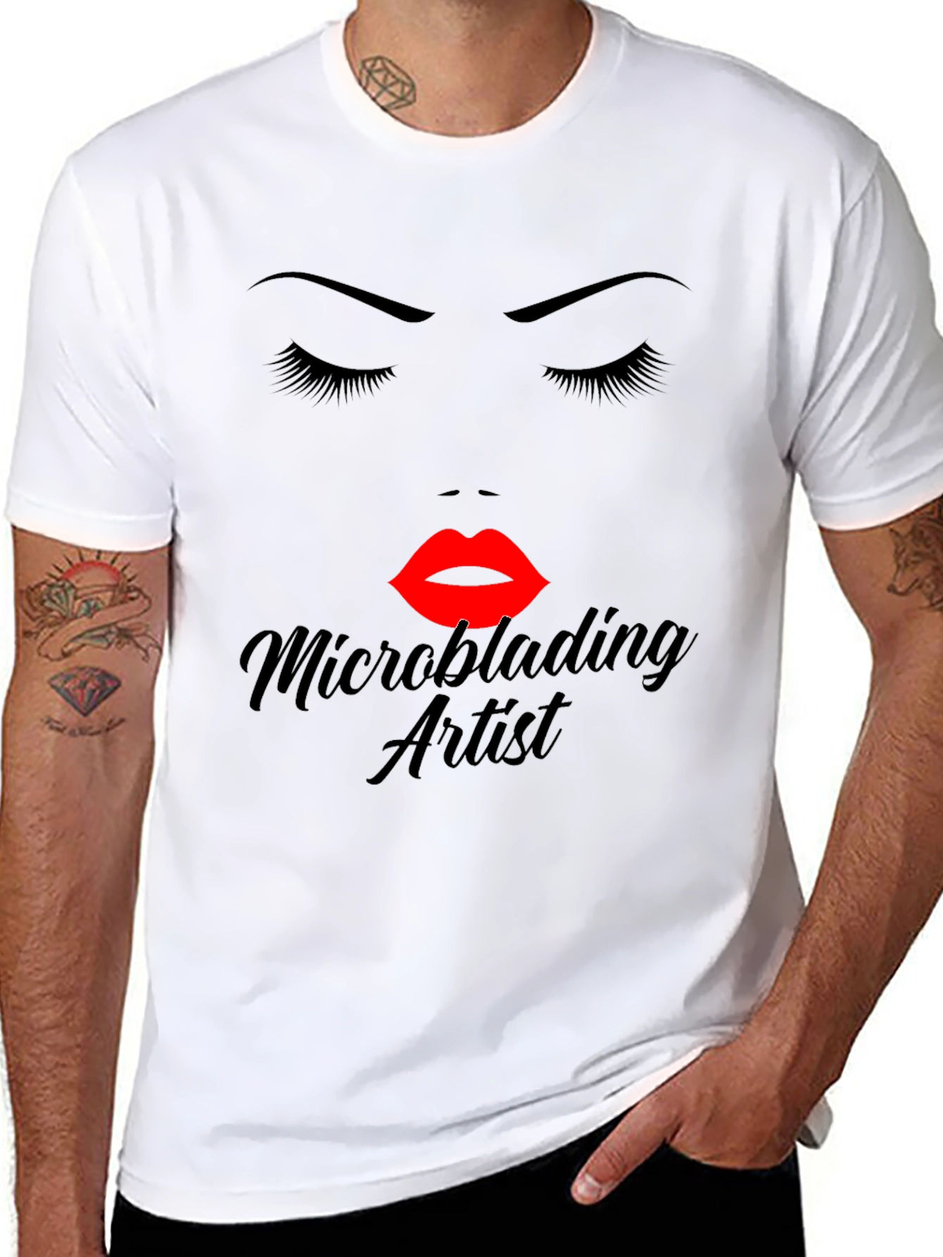 Microblading Artist Graphic Tee - Black Cotton Blend