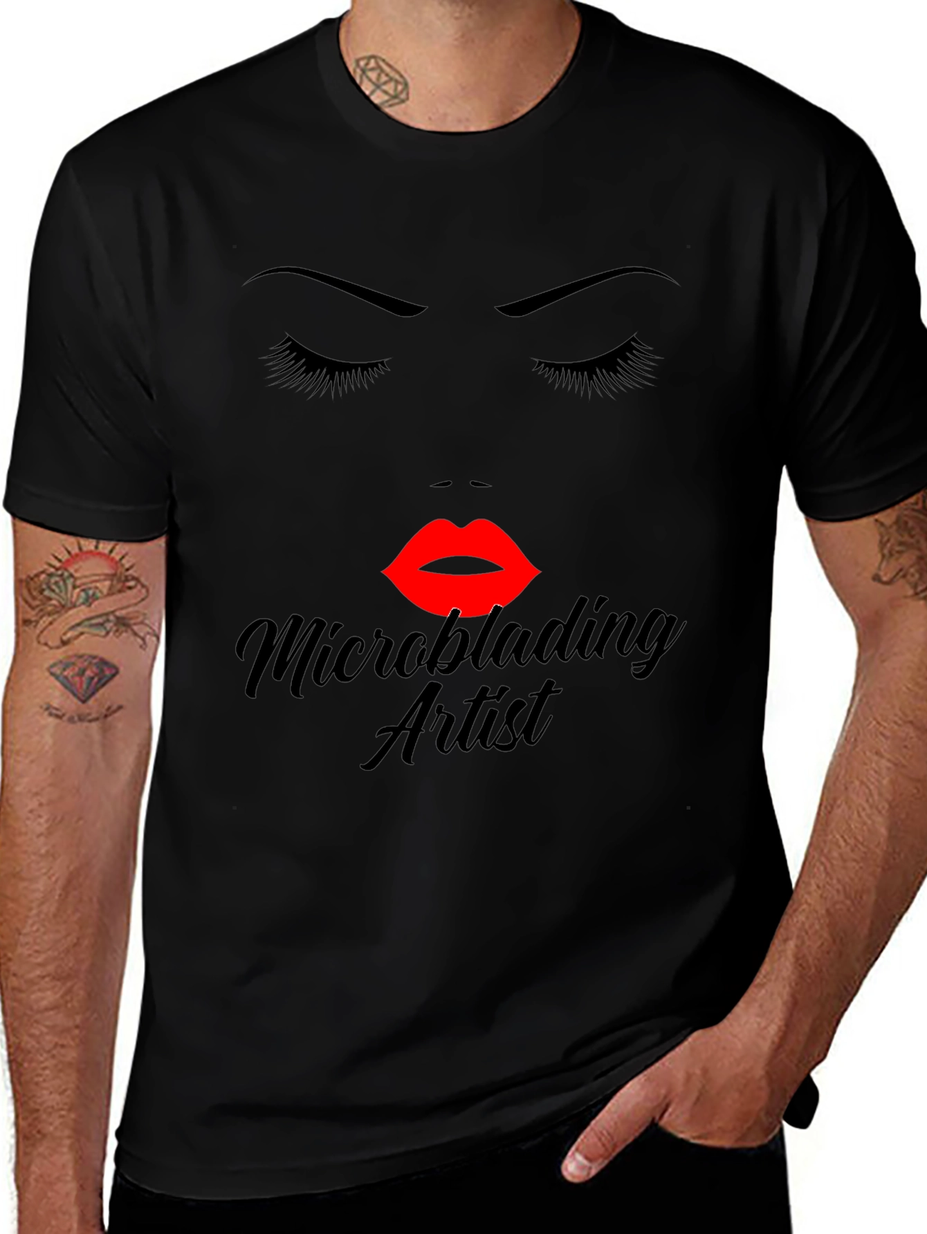 Microblading Artist Graphic Tee - Black Cotton Blend