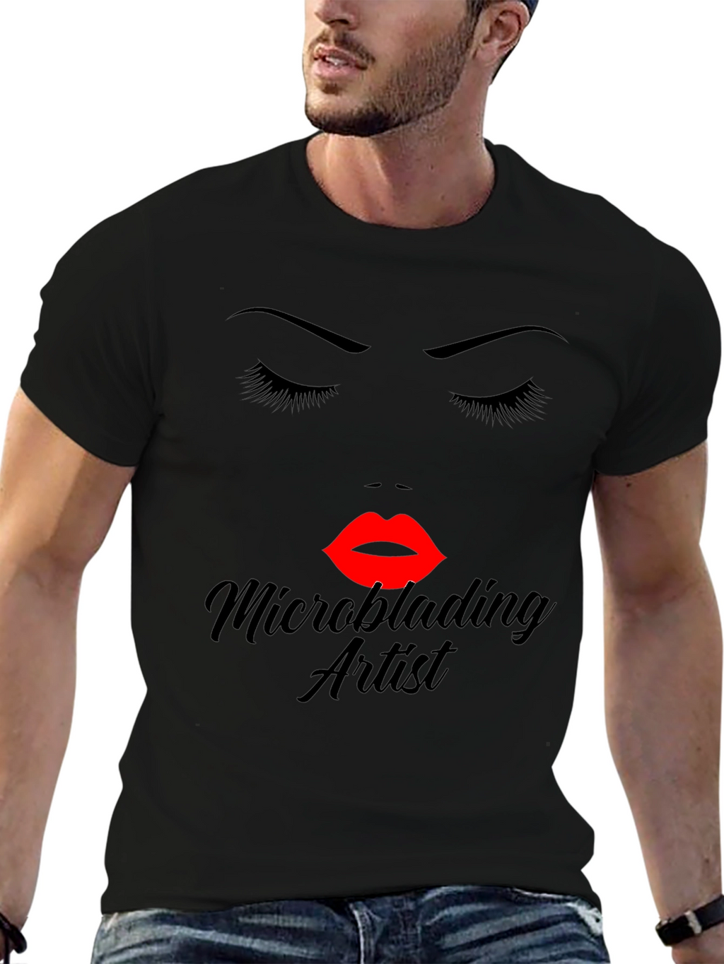 Microblading Artist Graphic Tee - Black Cotton Blend