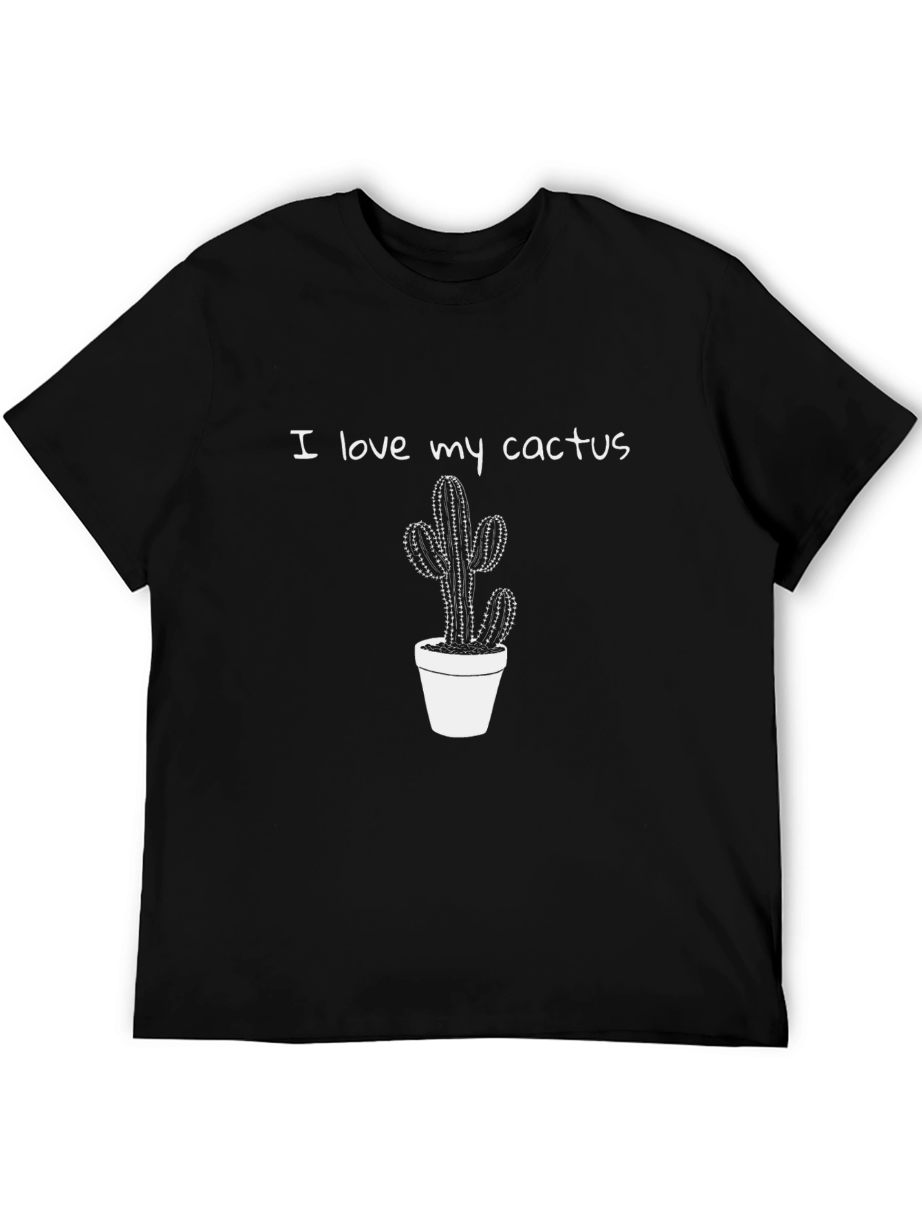 I Love My Cactus Black T-Shirt