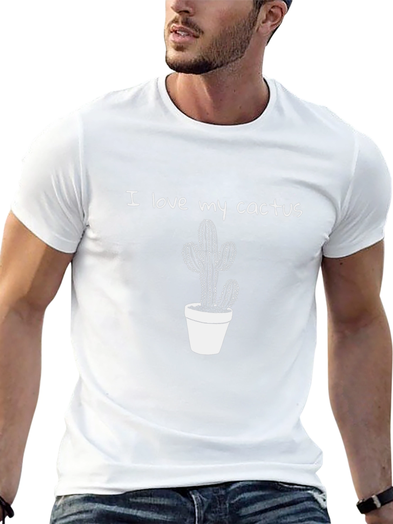 I Love My Cactus Black T-Shirt