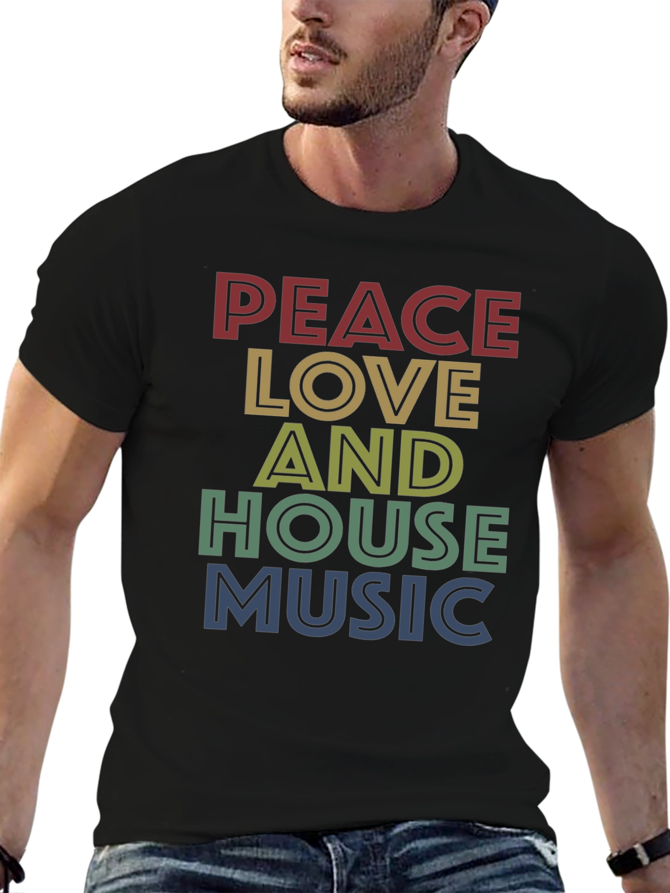 Peace Love House Music Graphic Tee