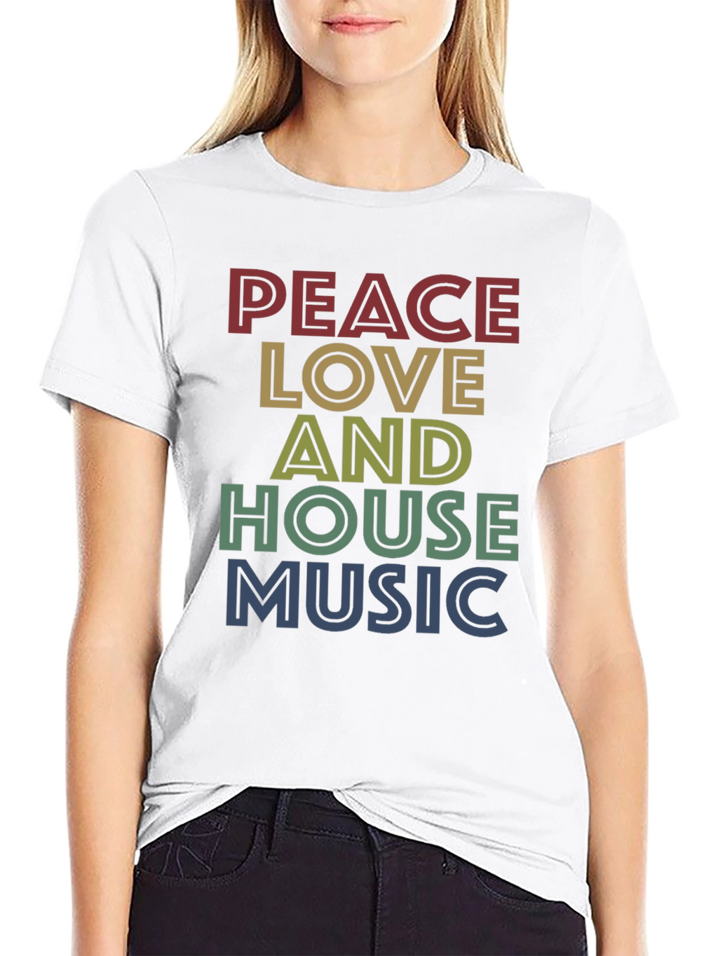 Peace Love House Music Graphic Tee
