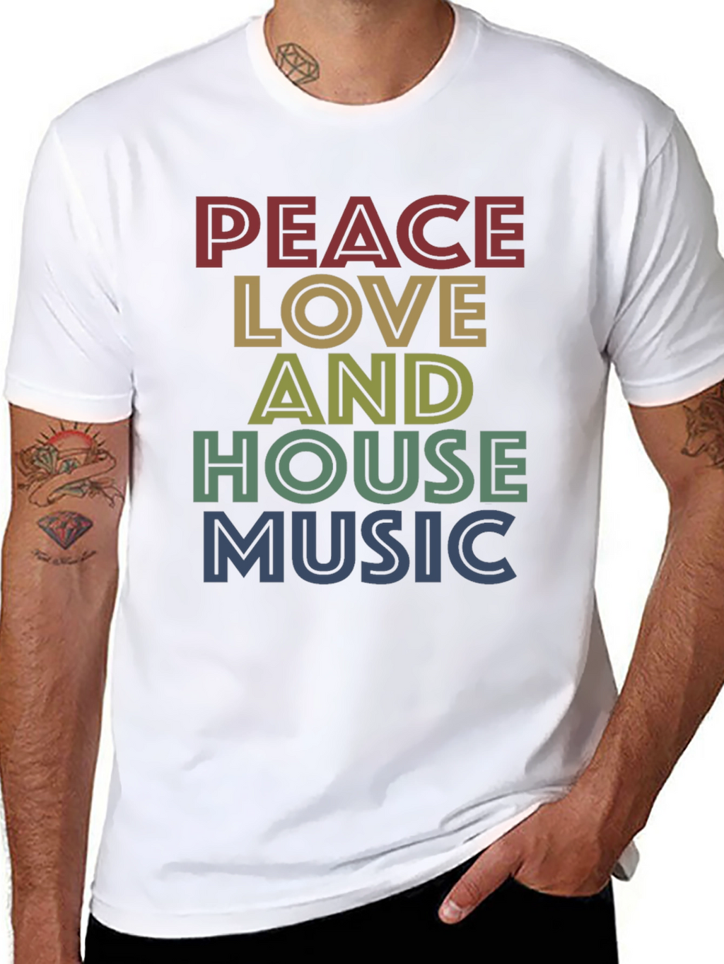 Peace Love House Music Graphic Tee