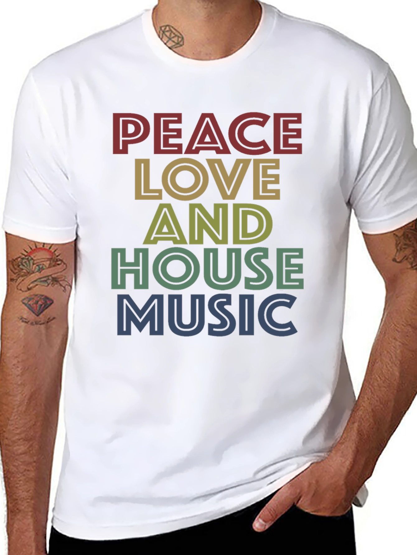 Peace Love House Music Graphic Tee