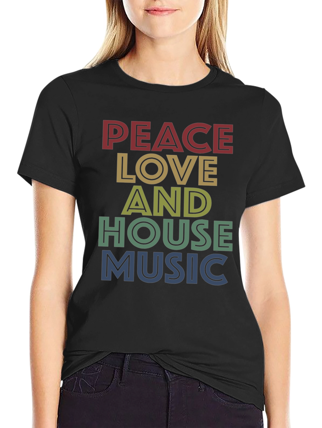 Peace Love House Music Graphic Tee