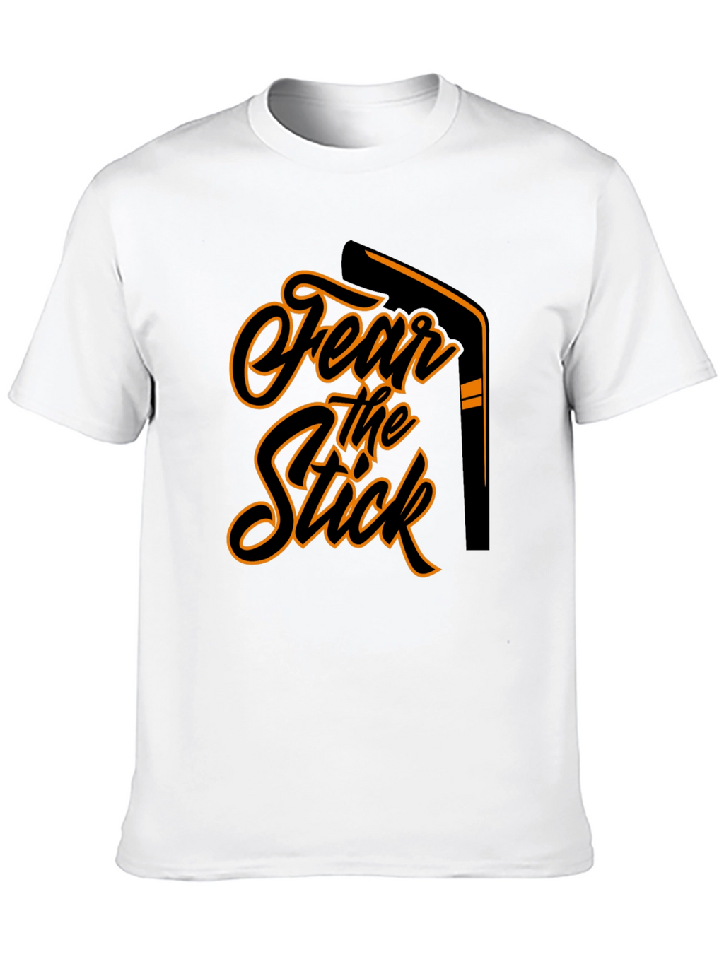 Fear the Stick Hockey Graphic Tee - Black