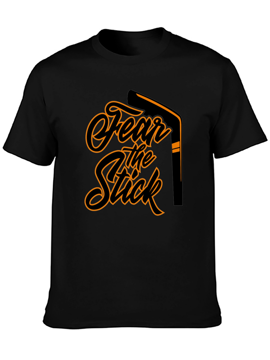Fear the Stick Hockey Graphic Tee - Black