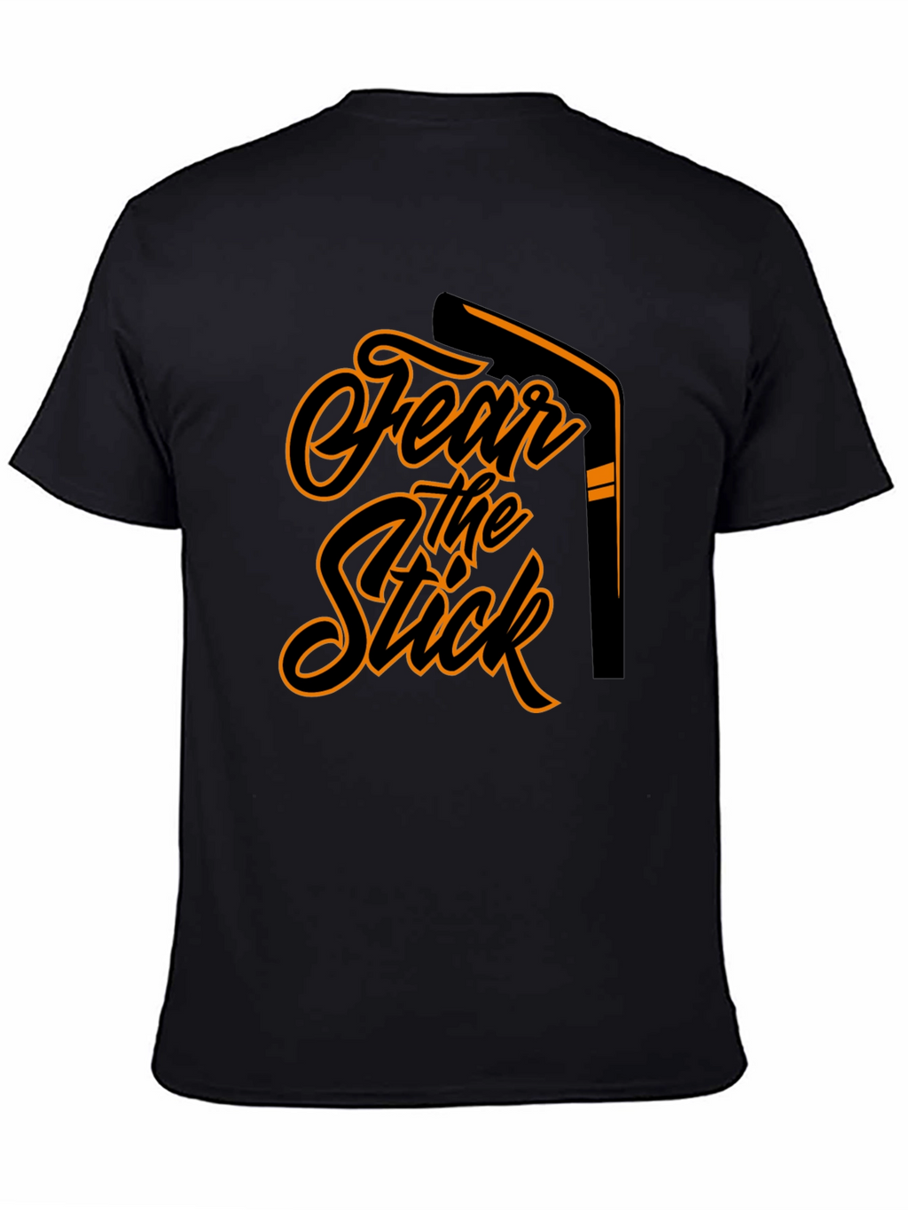 Fear the Stick Hockey Graphic Tee - Black