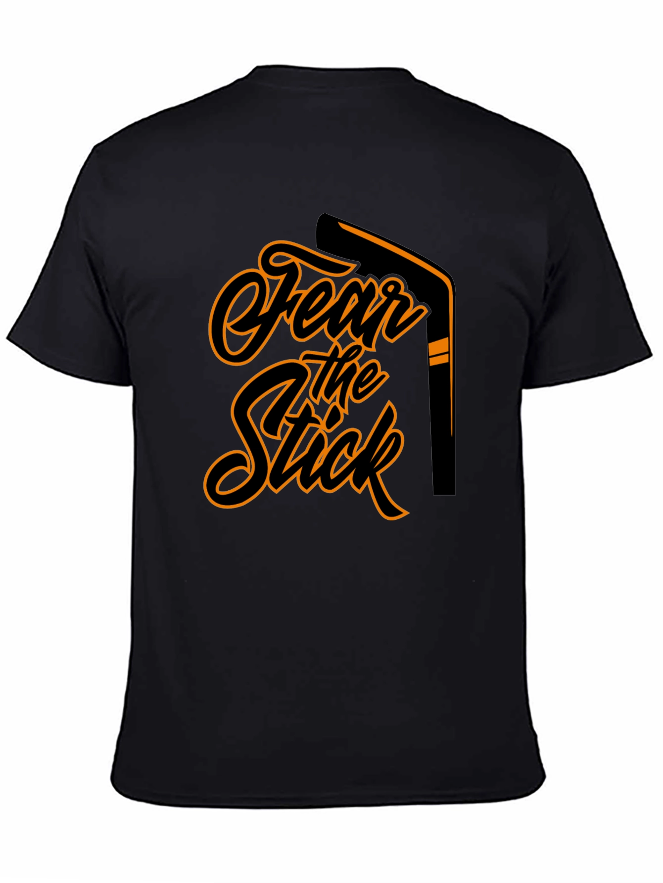Fear the Stick Hockey Graphic Tee - Black