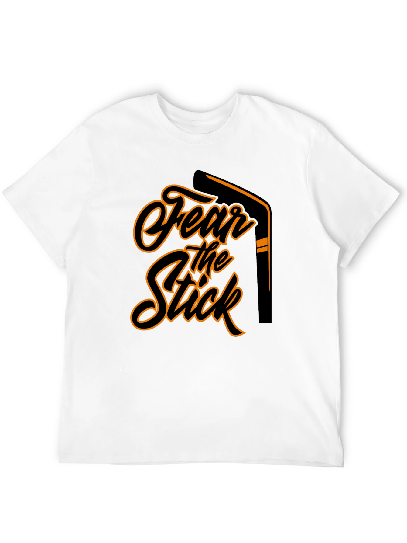 Fear the Stick Hockey Graphic Tee - Black