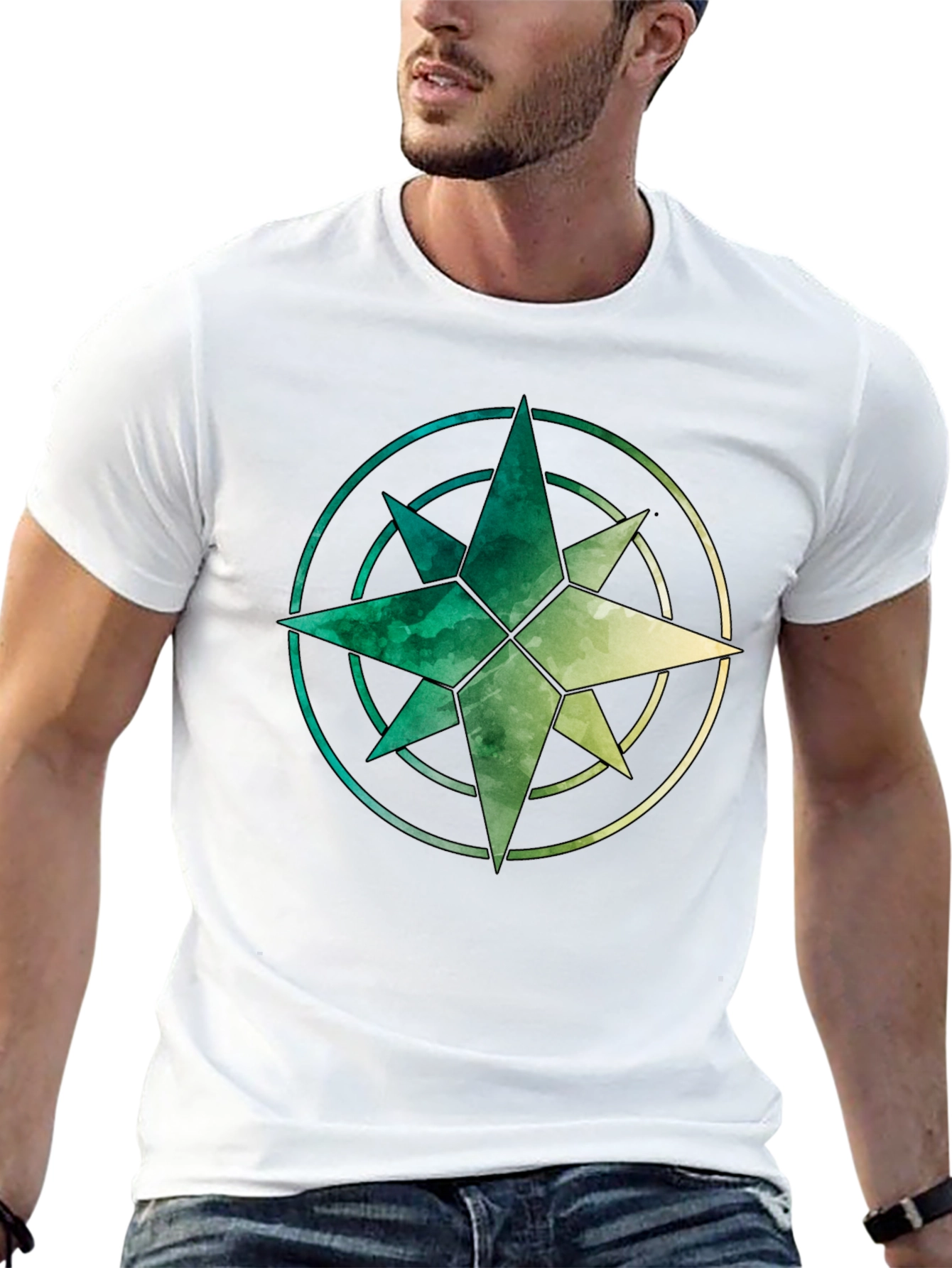 Watercolor Compass Graphic Tee