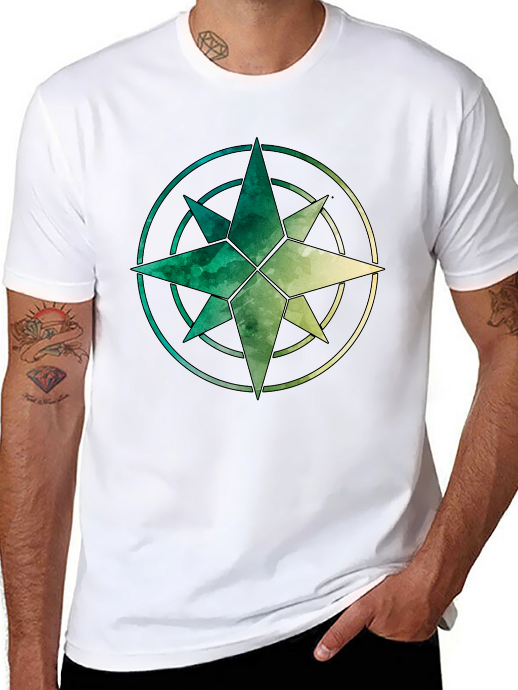 Watercolor Compass Graphic Tee