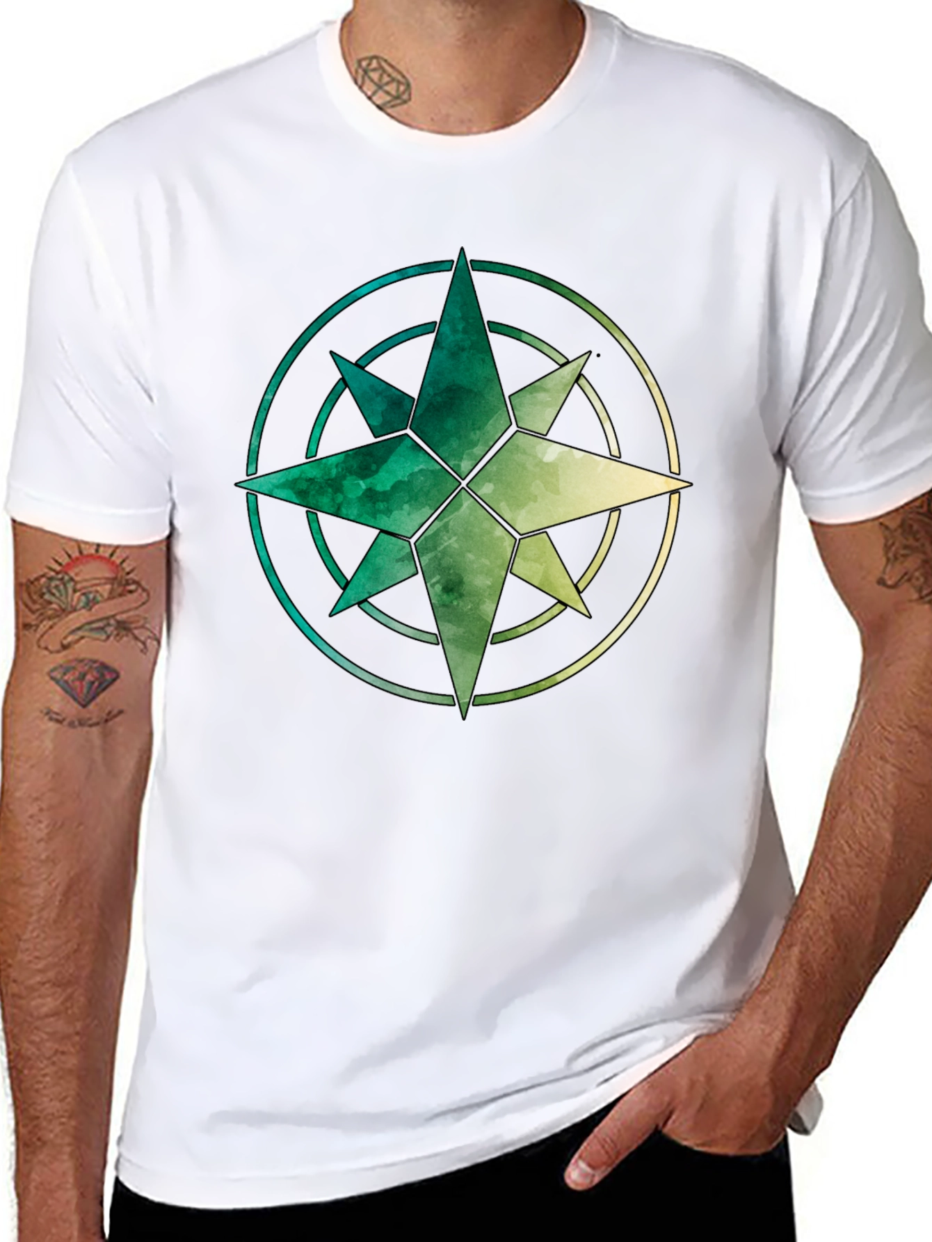 Watercolor Compass Graphic Tee