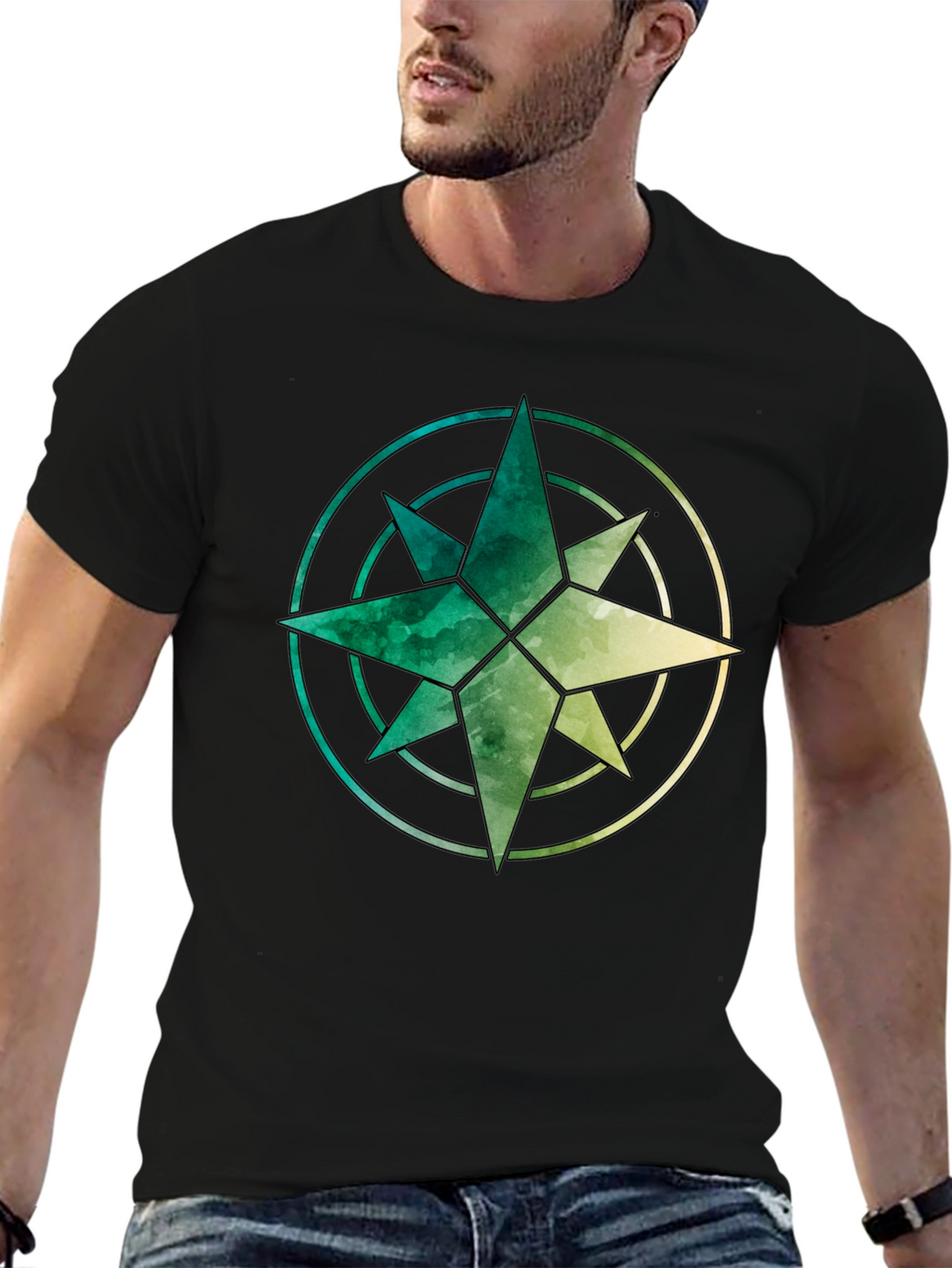 Watercolor Compass Graphic Tee