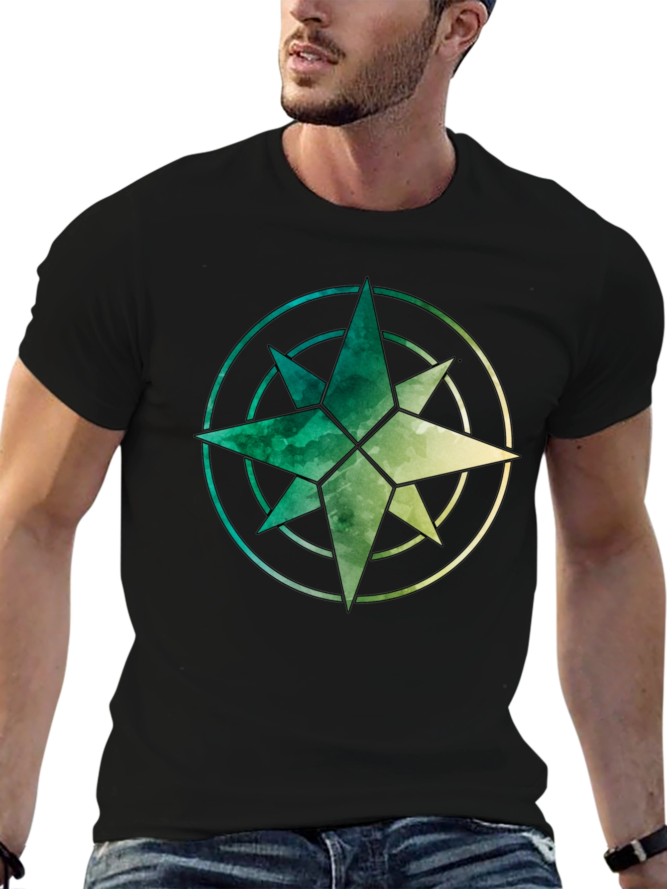 Watercolor Compass Graphic Tee