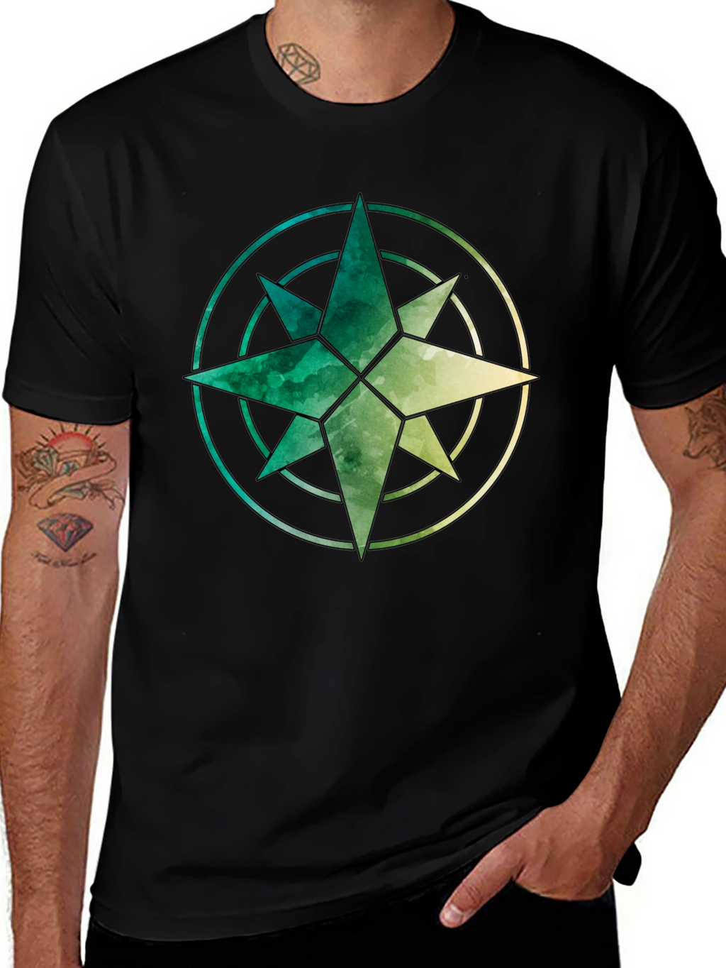 Watercolor Compass Graphic Tee