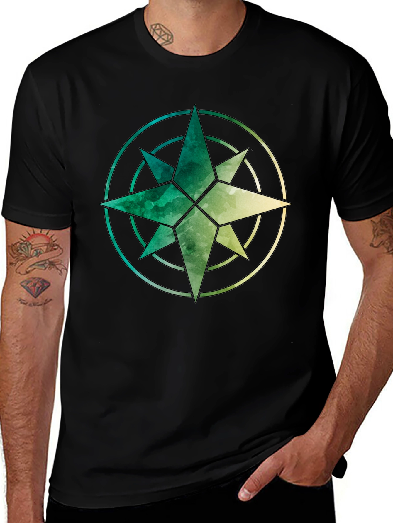 Watercolor Compass Graphic Tee