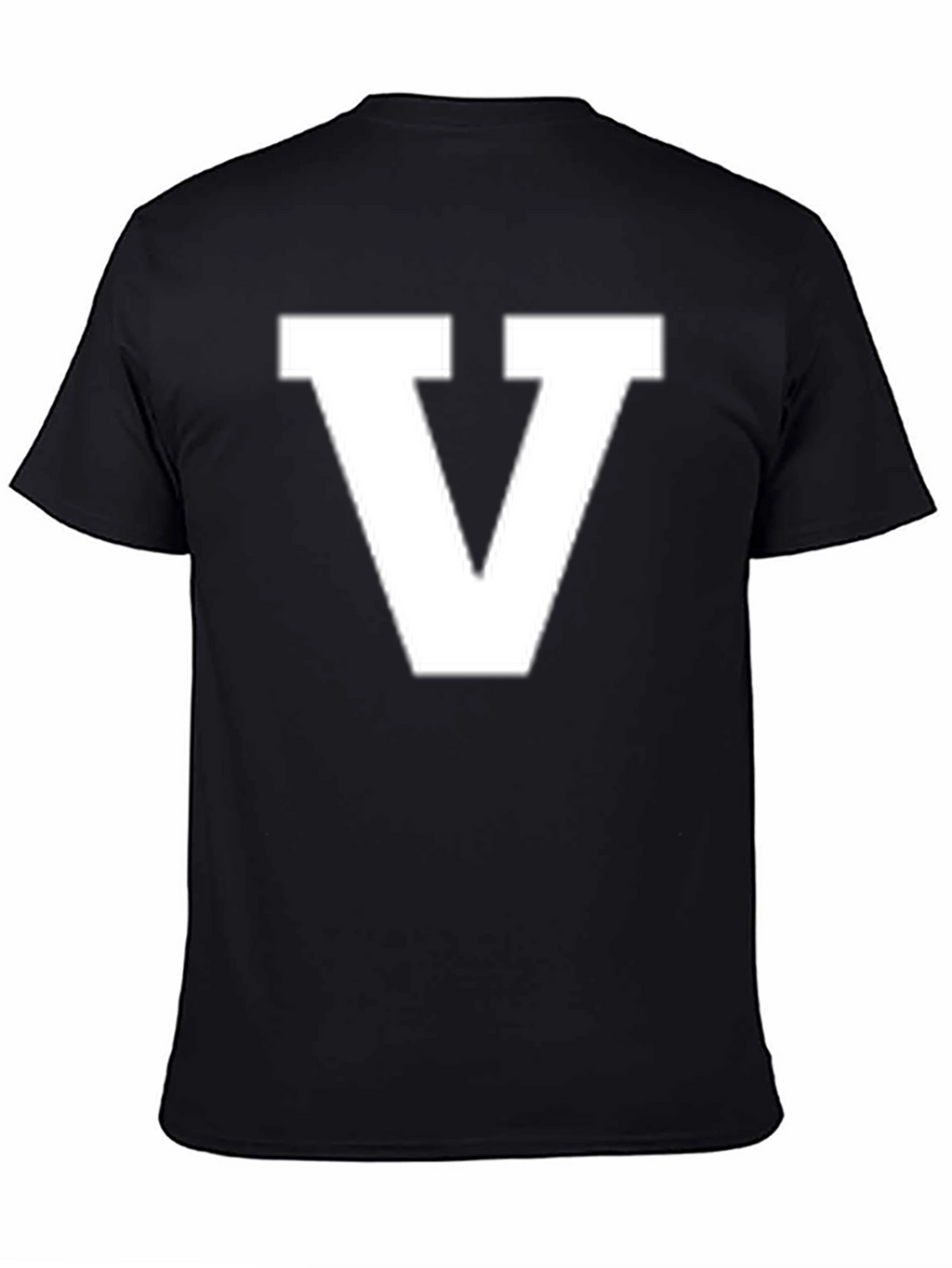 Bold Letter V Graphic Tee - Classic Black