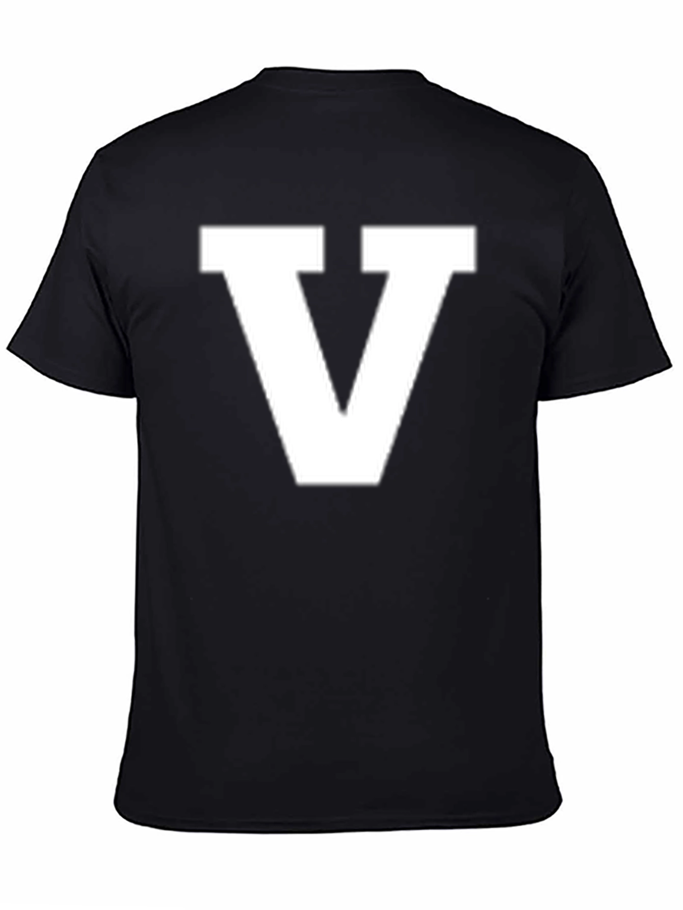 Bold Letter V Graphic Tee - Classic Black