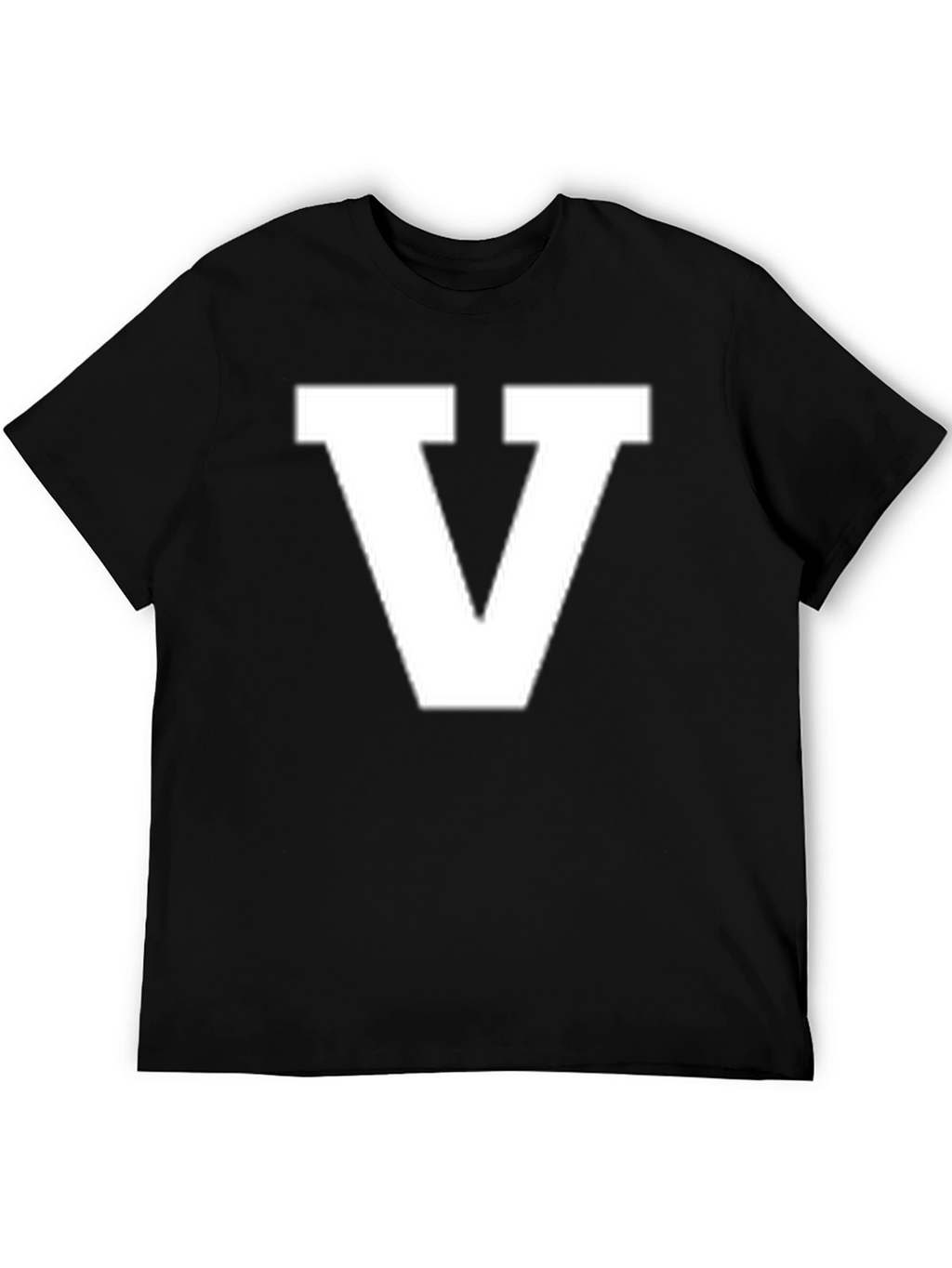 Bold Letter V Graphic Tee - Classic Black