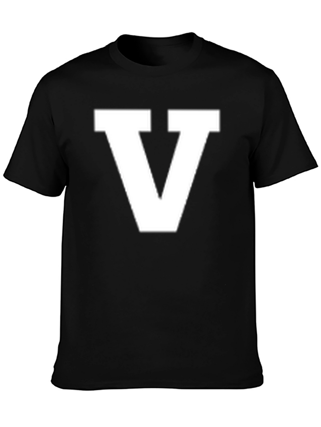 Bold Letter V Graphic Tee - Classic Black