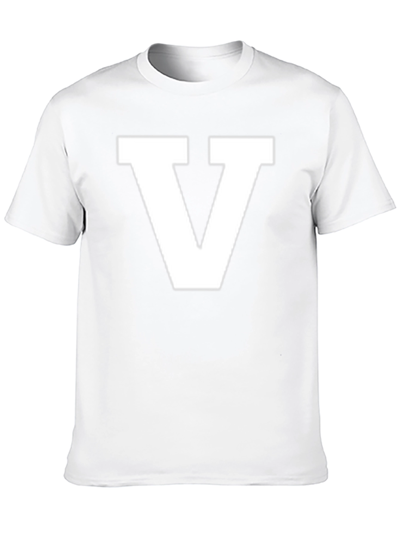 Bold Letter V Graphic Tee - Classic Black