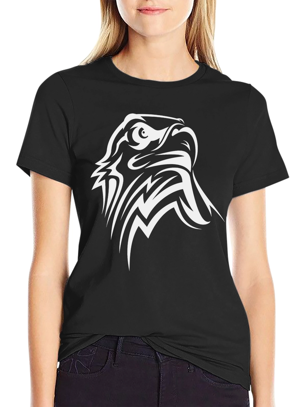 Eagle Graphic Black T-Shirt - Bold Tribal Design