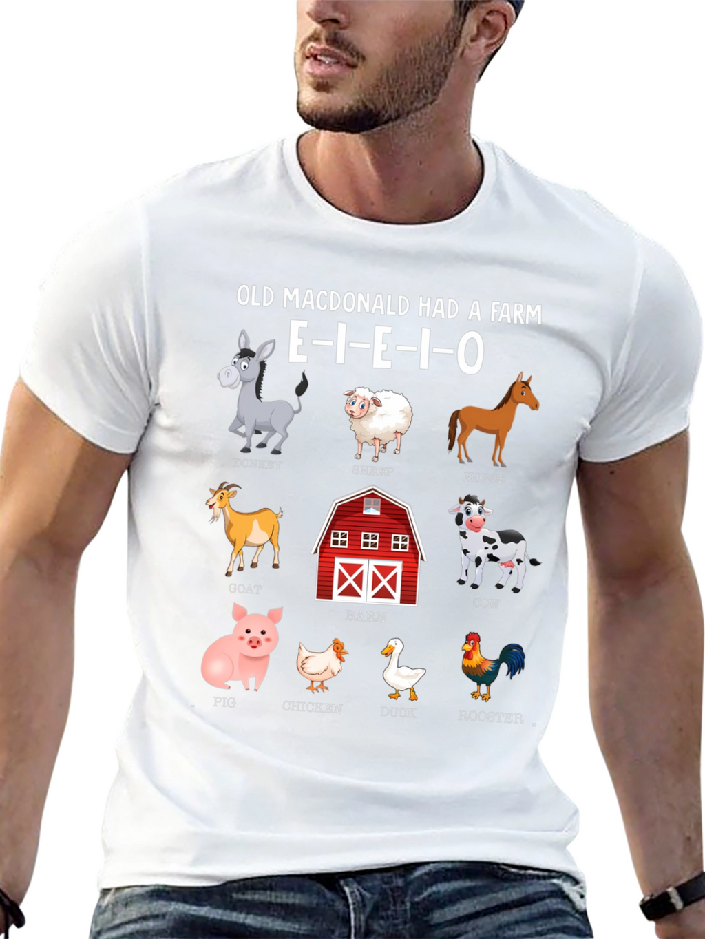 Old MacDonald Farm Animals Graphic Tee