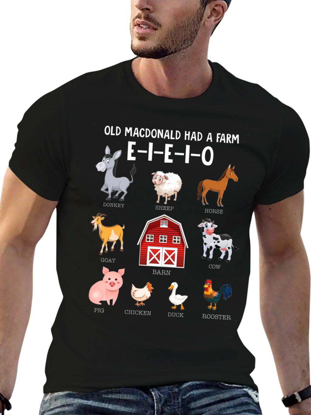 Old MacDonald Farm Animals Graphic Tee