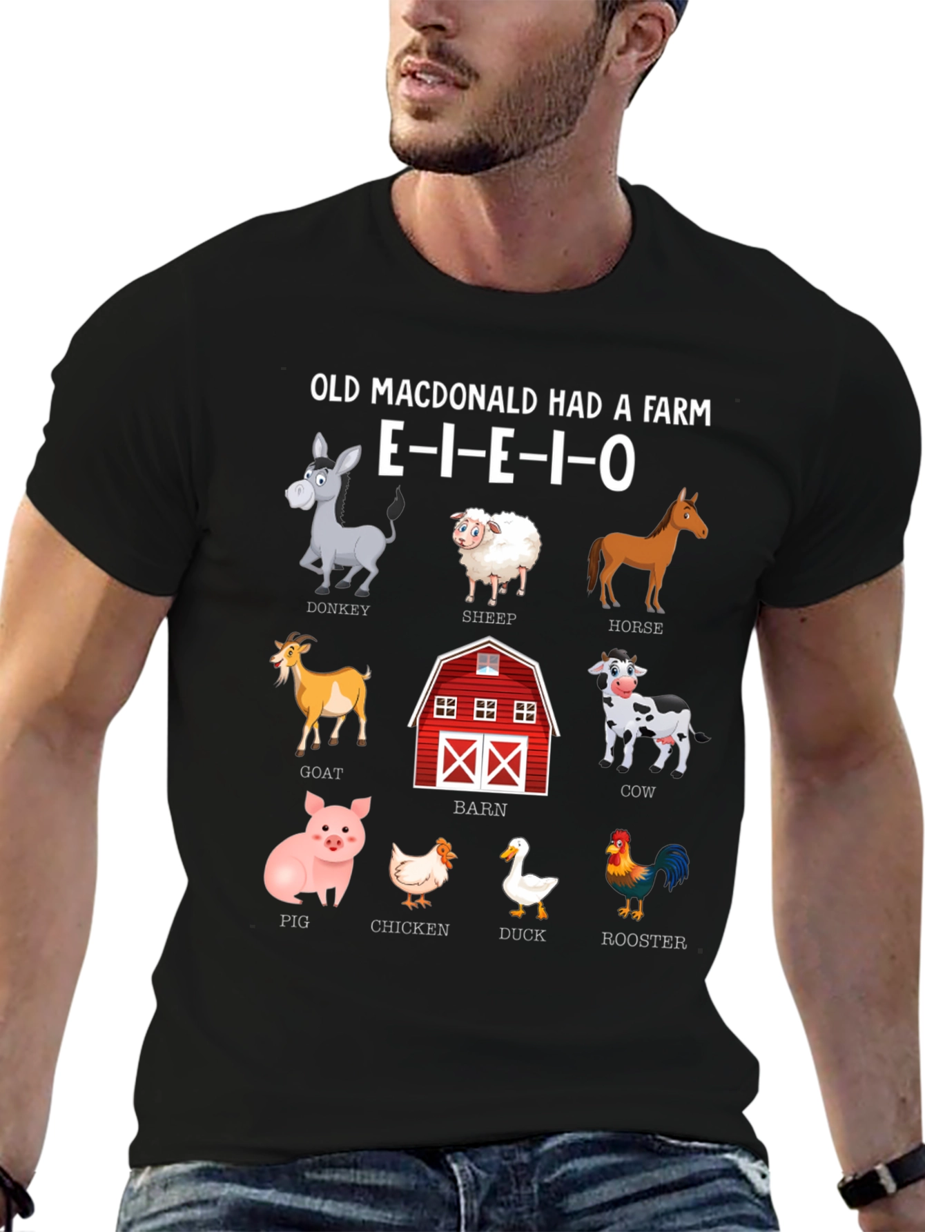Old MacDonald Farm Animals Graphic Tee