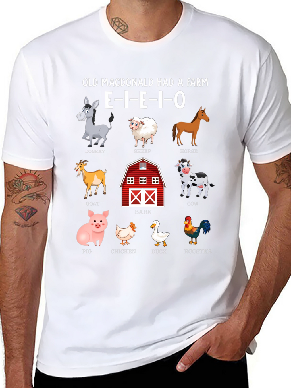 Old MacDonald Farm Animals Graphic Tee