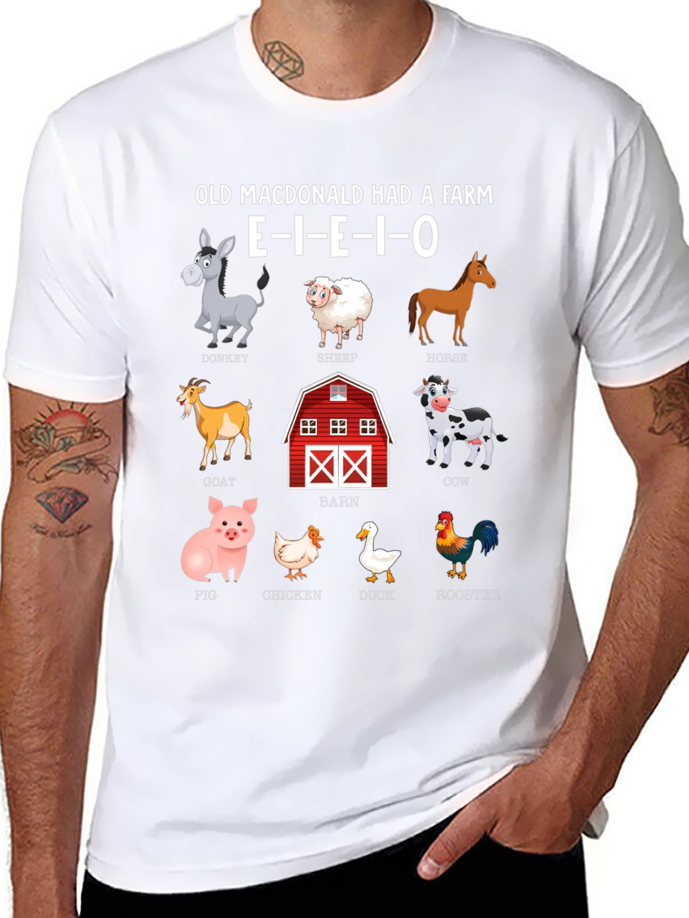 Old MacDonald Farm Animals Graphic Tee