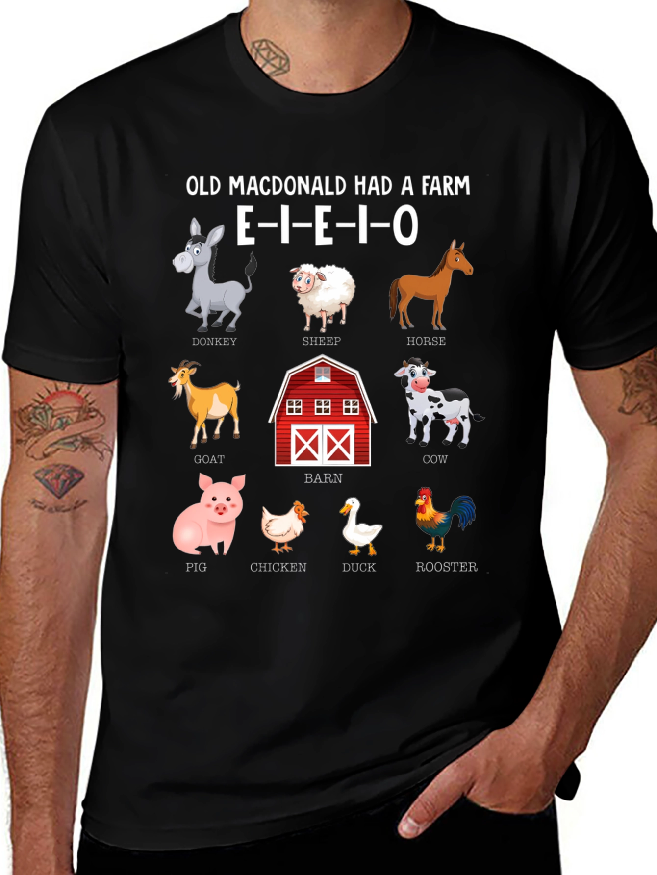 Old MacDonald Farm Animals Graphic Tee