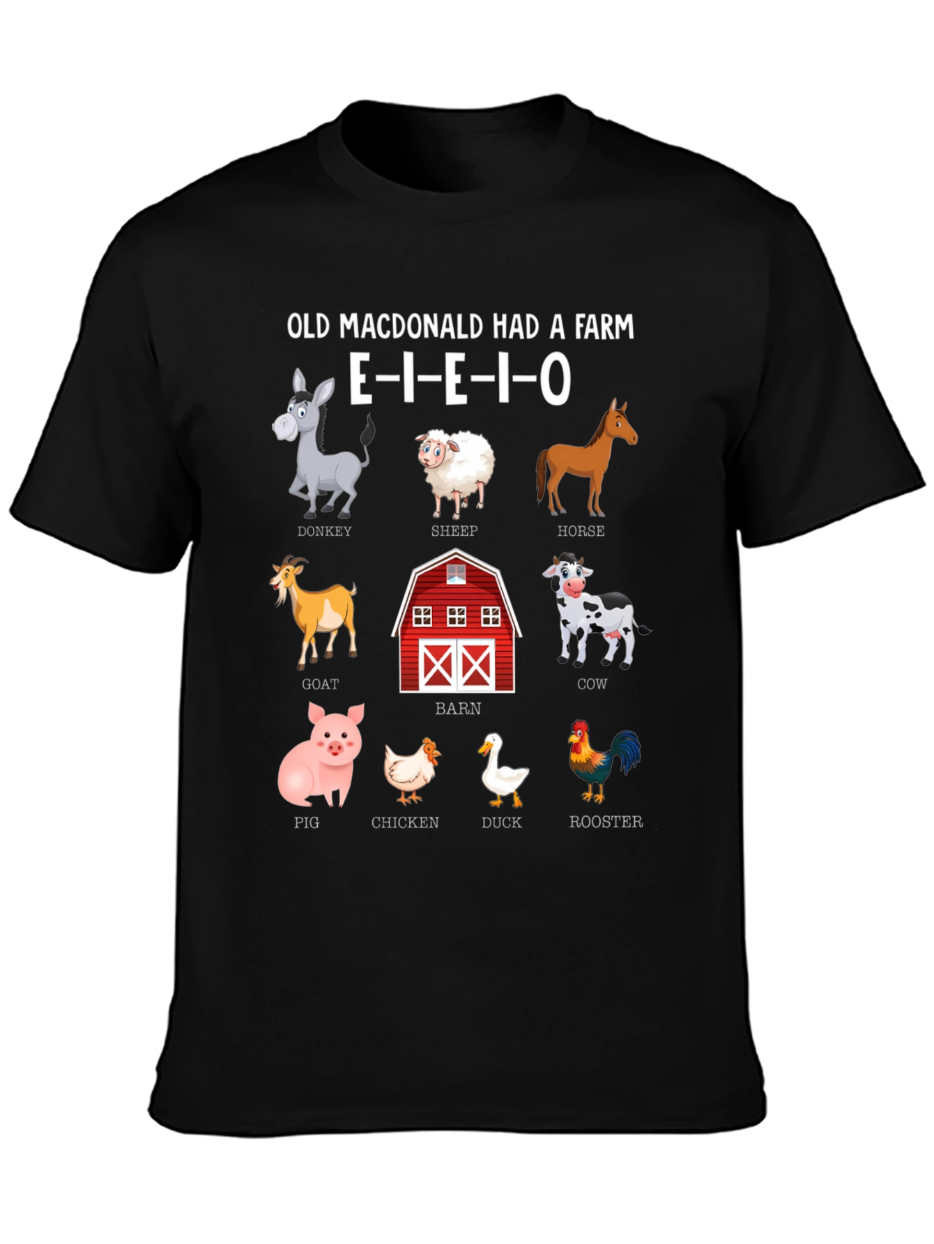 Old MacDonald Farm Animals Graphic Tee
