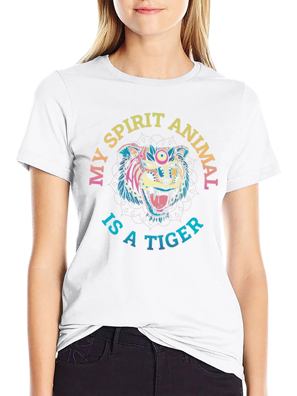 Spirit Animal Tiger Graphic Tee - Mens Black T-Shirt