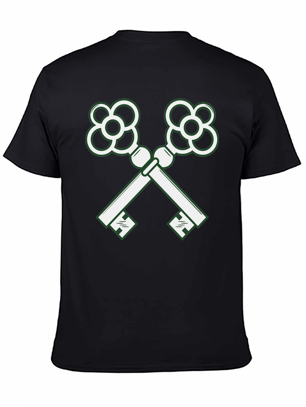 Crossed Keys Graphic Tee - Stylish Black T-Shirt